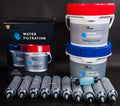 AquaPail 5500 emergency gravity water filtration system with 10 DuraFlo filters and hand pump